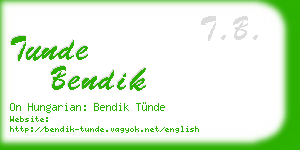 tunde bendik business card